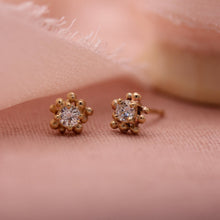 Load image into Gallery viewer, Solitaire Diamond Granulated Studs
