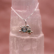 Load image into Gallery viewer, Aquamarine &amp; Tsavorite Granulated Pendant
