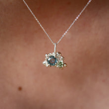 Load image into Gallery viewer, Aquamarine &amp; Tsavorite Granulated Pendant
