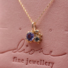 Load image into Gallery viewer, Tanzanite, Aquamarine &amp; Diamond Granulated Pendant
