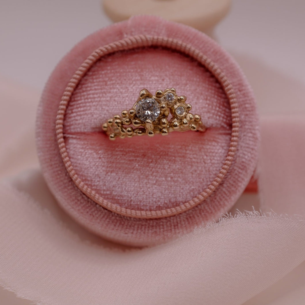 Salt and Pepper Diamond Granulated Ring