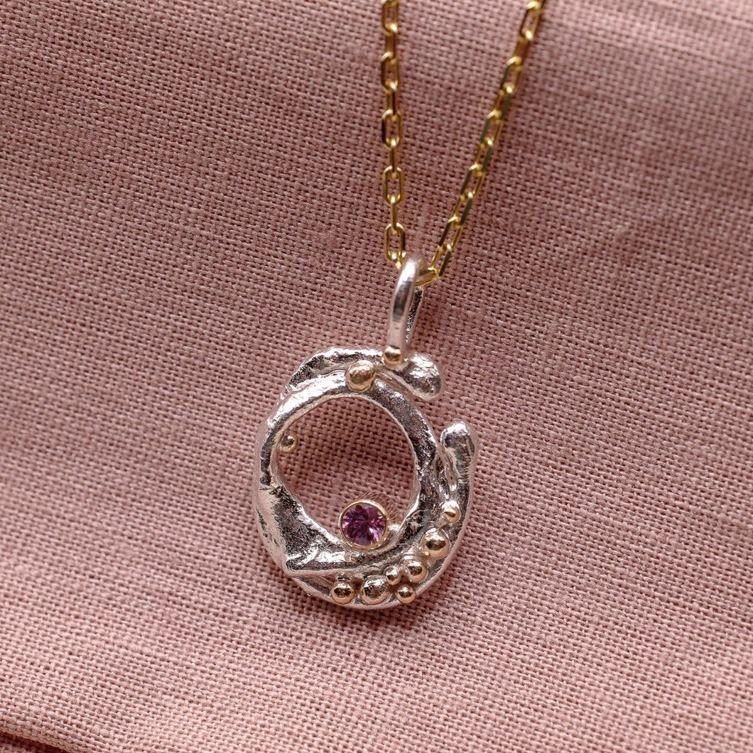 Pink Tourmaline Universe Pendant