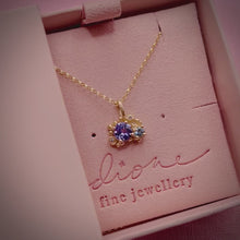 Load and play video in Gallery viewer, Tanzanite, Aquamarine &amp; Diamond Granulated Pendant
