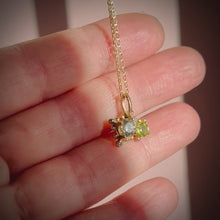 Load and play video in Gallery viewer, Diamond and Peridot Granulated Pendant
